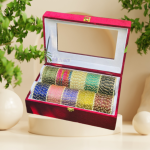 Crystal Queen 10 Color & 12Pcs Diamond Cut Combo With Double Stand Premium Velvet Box