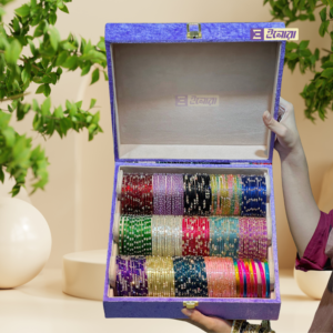 15 Dozen Premium Glass Bangles With Triple Stand Premium Velvet Box